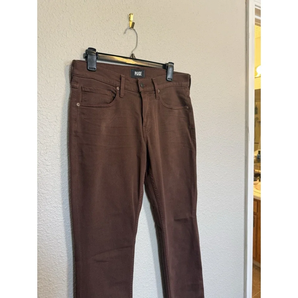 Paige Federal Pants Mens 30 Brown Stretch Chino Casual Designer 30x33